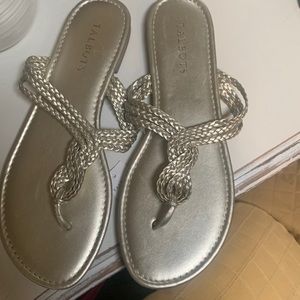 Talbots NWT gold braided thong sandals size 8M